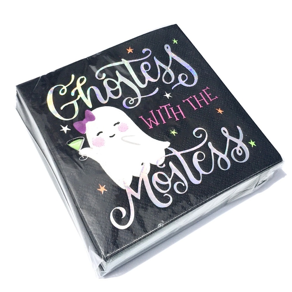 Clementine Halloween Ghost Cocktail Beverage Napkins, 40 ct (621144)